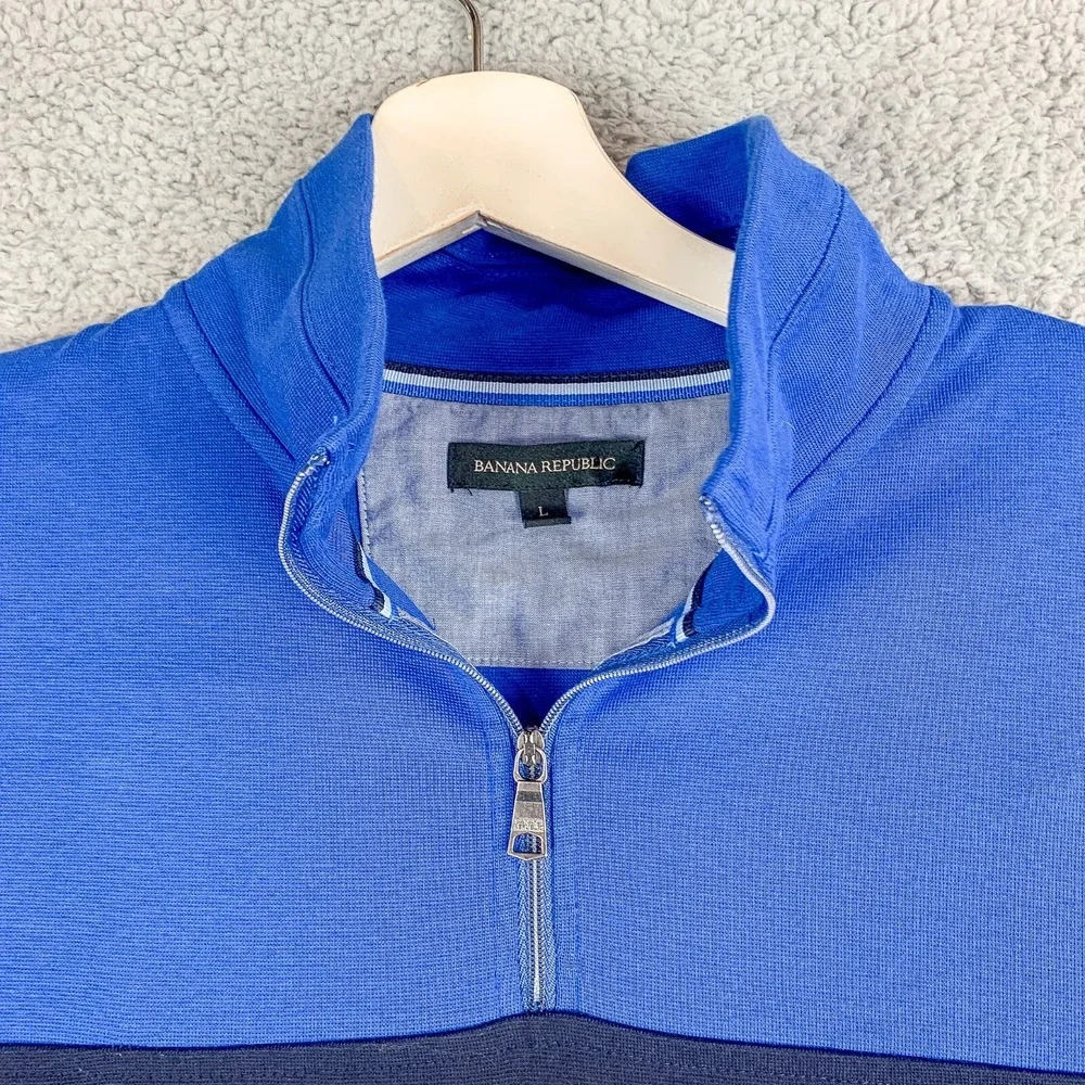 Banana Republic‎ Sweater Mens Large Blue Business Casual Athleisure Stretch Fall